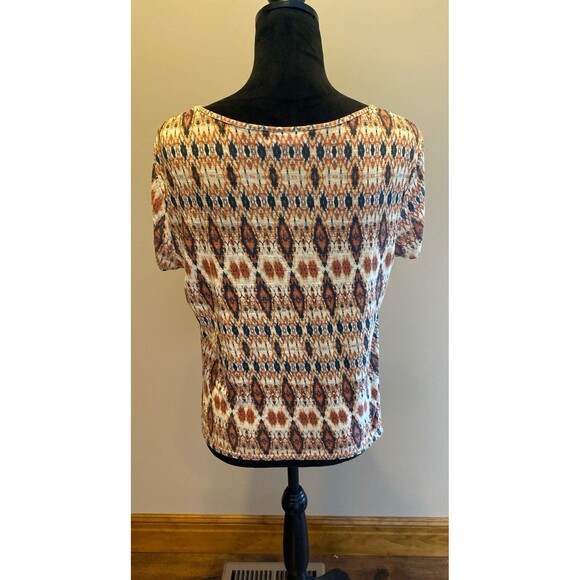 Cato Blouse Sz Large Top Distressed & Cropped w/ Silver Studs on Front Western - Picture 7 of 11